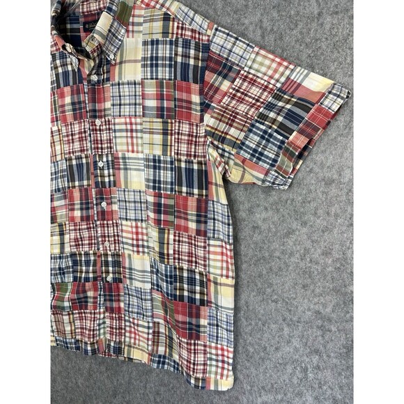 Brooks Brothers Patchwork Shirt Men's XL Colorful Madras Plaid Button Down - Picture 2 of 7